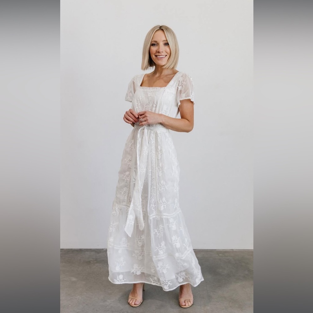 Baltic Born Rosalee White Lace Maxi dress